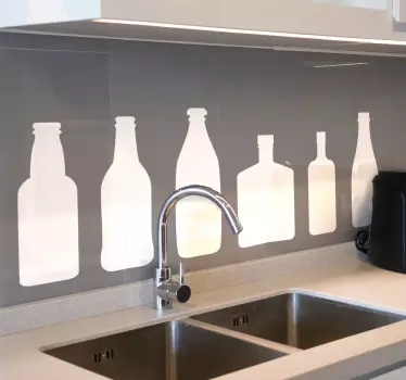 Different icons silhouettes bottles kitchen stickers - TenStickers