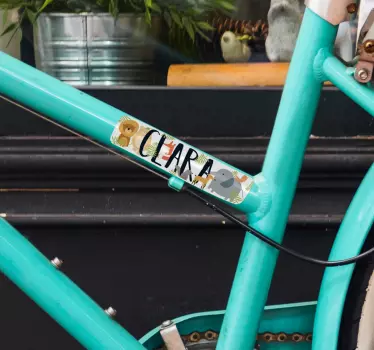 Different named animals Bike Decal - TenStickers