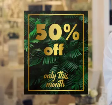 Discount of the month tropical window decal - TenStickers