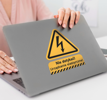 Do not touch! Electrical device! laptop sticker - TenStickers