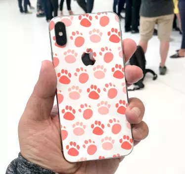 Dog footprints pattern (iphone) iPhone decal - TenStickers
