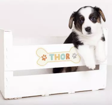Dog house name pet sticker - TenStickers