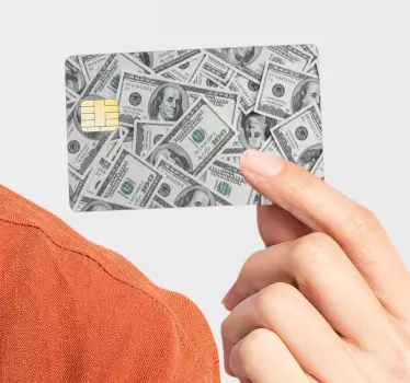 Dollars banknote pattern credit card sticker - TenStickers