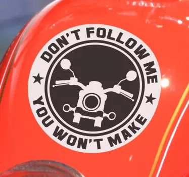 don't follow me Motorcycle stickers - TenStickers