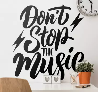 don't stop the music rock n roll decal - TenStickers