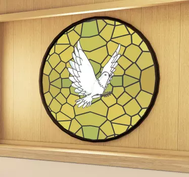 Dove stained glass window decal - TenStickers