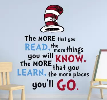 Dr Seuss, The more that you read fairy tale decal - TenStickers