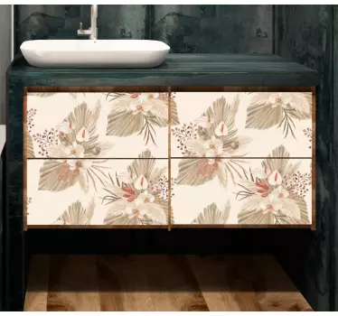 Dried flower with pampas grass decals for furniture - TenStickers