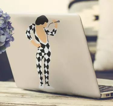 Dynamic performance pose laptop sticker - TenStickers