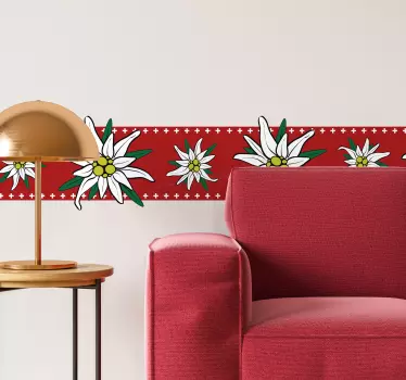Edelweiss meadow border decal - TenStickers