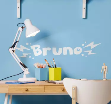 Personalised electrical type name cartoon decal - TenStickers