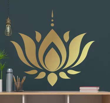 Elegant ornamental lotus flower wall sticker - TenStickers