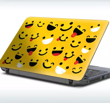 Emoji Pattern Overlay laptop sticker - TenStickers