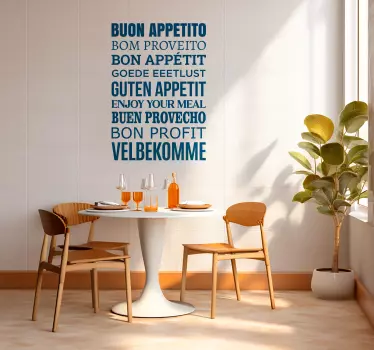 Enjoy your meal in different languages wall sticker - TenStickers