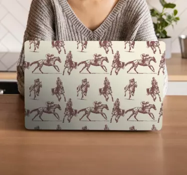 Equestrian Figure Pattern laptop skin - TenStickers