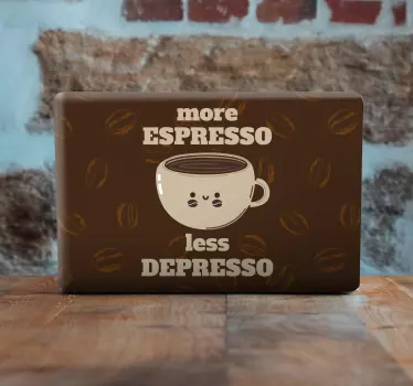 Espresso funny quote laptop stickers - TenStickers