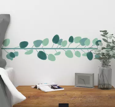 Eucalyptus leaves border wall decal - TenStickers