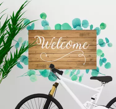 eucalyptus text welcome home text wall decal - TenStickers