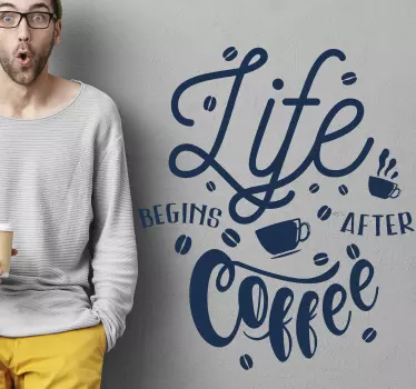 Existence Beyond Coffee quote sticker - TenStickers