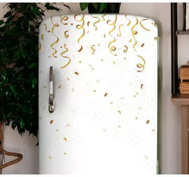 Falling golden confetti fridge decal - TenStickers