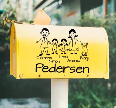 Family Stick Figure Art text sticker - TenStickers