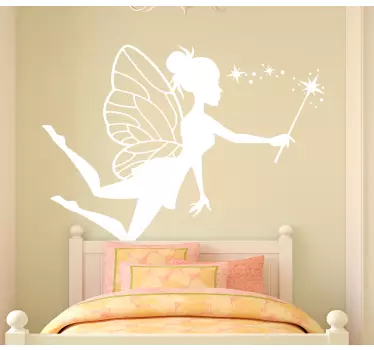 Fantasy wall sticker fairy with staff - TenStickers