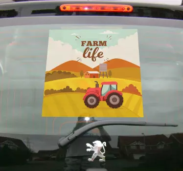 Farm life Tractor car decal - TenStickers