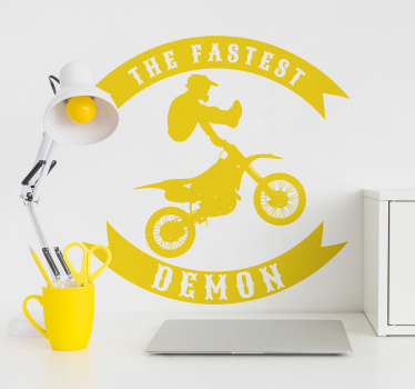 Fastest demon jump motorbike sticker - TenStickers