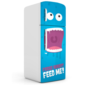 Feed Me Fridge Sticker - TenStickers
