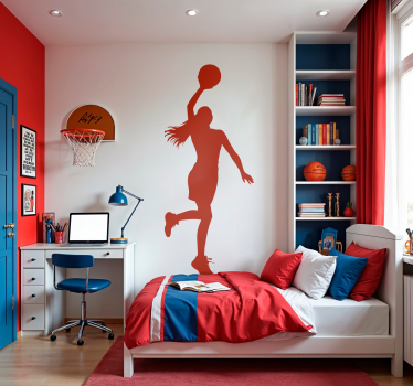 Female player basketball sticker - TenStickers