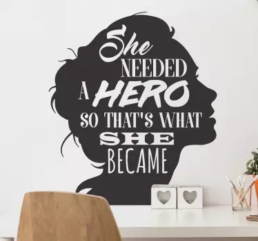 Feminism hero motivational sticker - TenStickers