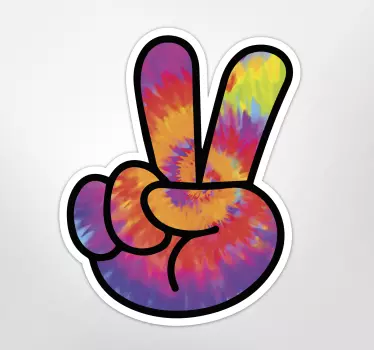 Fingers crossed peace sign motorsticker sticker - TenStickers