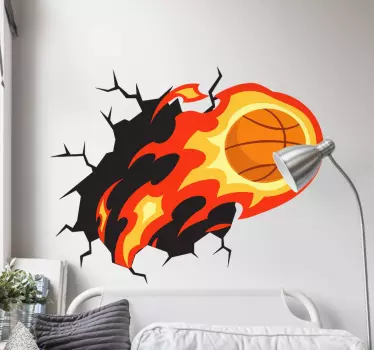 Fire basketball through the wall 3D visual effects - TenStickers