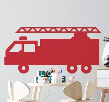 Fire truck silhouette toy decal - TenStickers
