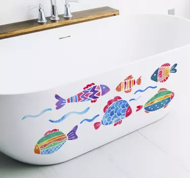 Fish Children´s Bath Stickers - TenStickers