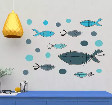 Fish fish wall decal - TenStickers
