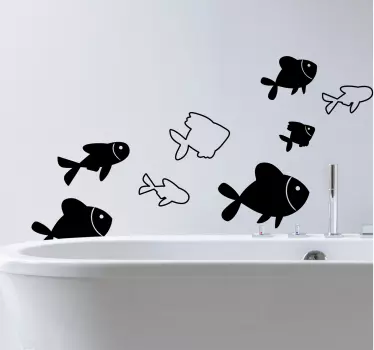 Fish on the wall fish wall decal - TenStickers