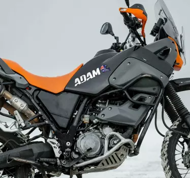 Customisable flag and name motorbike sticker - TenStickers