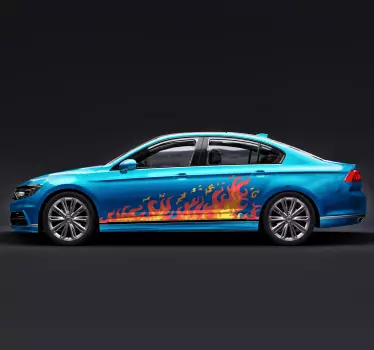 Flames effect car sticker - TenStickers