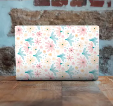 Laptop skin with pastel floral design - TenStickers