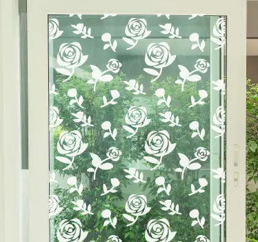 Floral monocolor pattern window decal - TenStickers