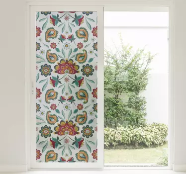 Floral ornament window decal - TenStickers