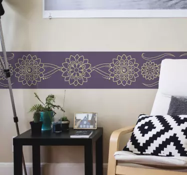 Floral paisley corner  decoration wall decal - TenStickers