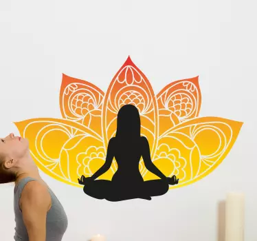 Floral Yoga Pose wall decor - TenStickers