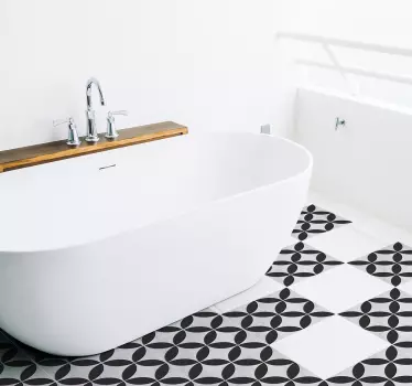 Flower pattern floor tile sticker - TenStickers