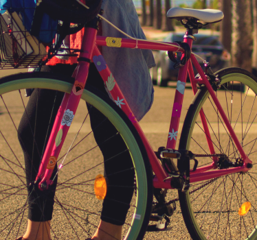 Flower set Bike sticker set - TenStickers