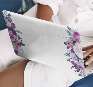 Flowers frame laptop stickers - TenStickers