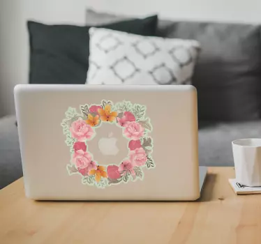 Flowers Macbook laptop skin decal - TenStickers
