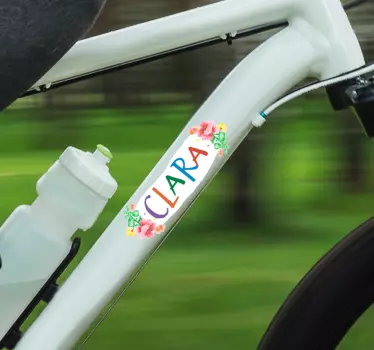 Flowers name Bike Decal - TenStickers