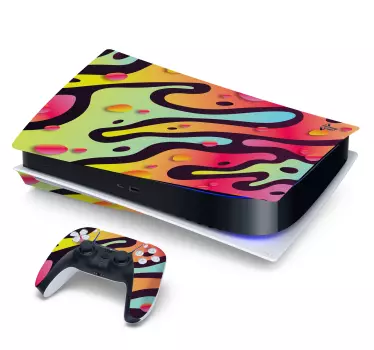 Fluid colorful shapes Playstation 5 decal - TenStickers